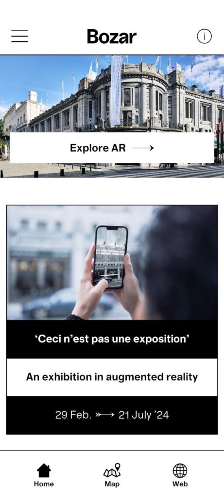 The Bozar Surrealism app after the first iteration