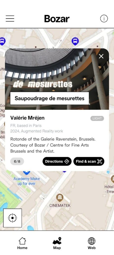 The Bozar Surrealism app after the first iteration