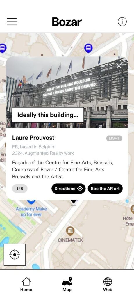 The Bozar Surrealism app after the first iteration